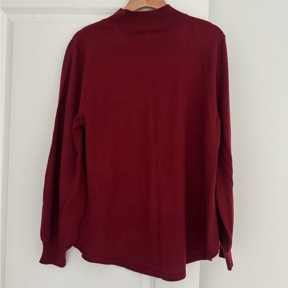 Style & Co women’s maroon colored neck keyhole long sleeve sweater size XL - Picture 3 of 5